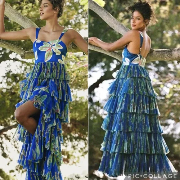 Hutch Mariah Sleeveless Tiered Dress in Coastal Bliss - Picture 7 of 10